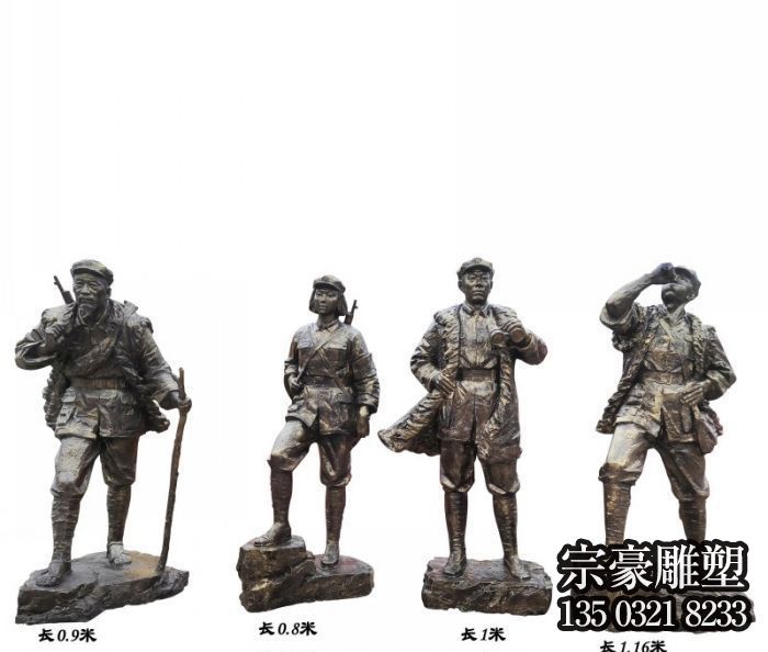 玻璃鋼仿銅八路軍雕塑 玻璃鋼仿銅八路軍雕塑