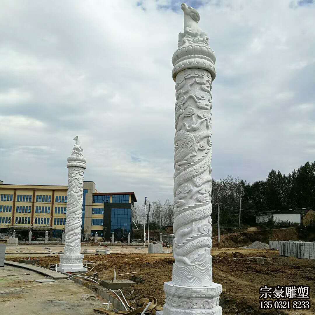 石雕龍柱花崗巖廣場(chǎng)柱子
