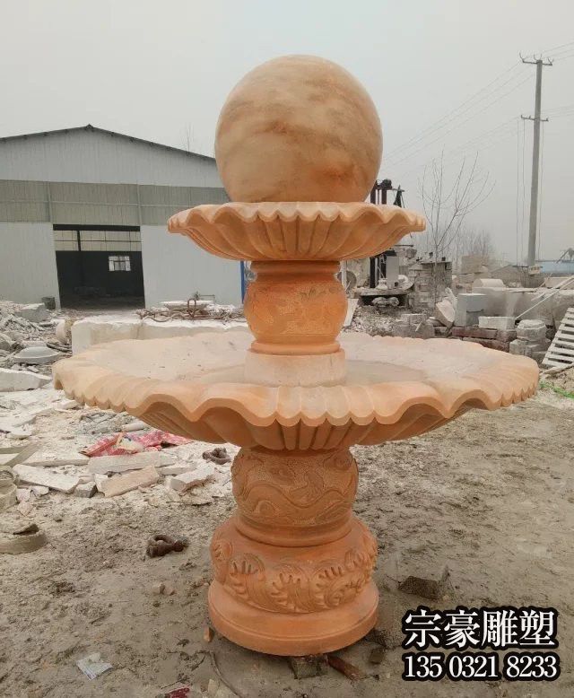 公司招財(cái)雙層風(fēng)水球石雕