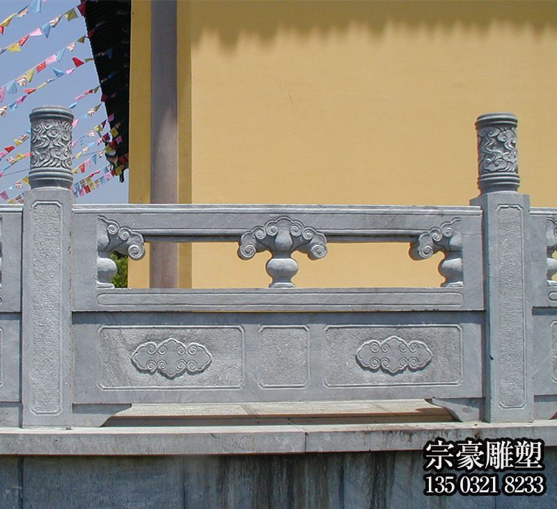 寺院陽(yáng)臺(tái)圍欄青石花紋雕刻欄桿 寺院陽(yáng)臺(tái)圍欄青石花紋雕刻欄桿