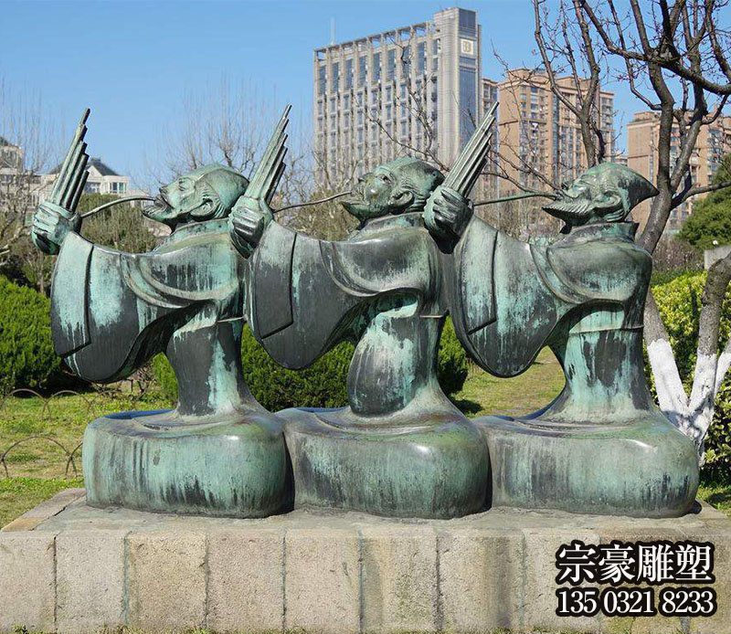 濫竽充數(shù)青銅人物情景銅雕 濫竽充數(shù)青銅人物情景銅雕