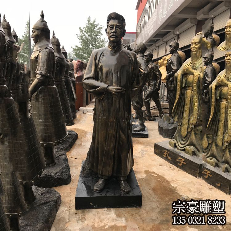 玻璃鋼仿銅魯迅雕塑 玻璃鋼仿銅魯迅雕塑
