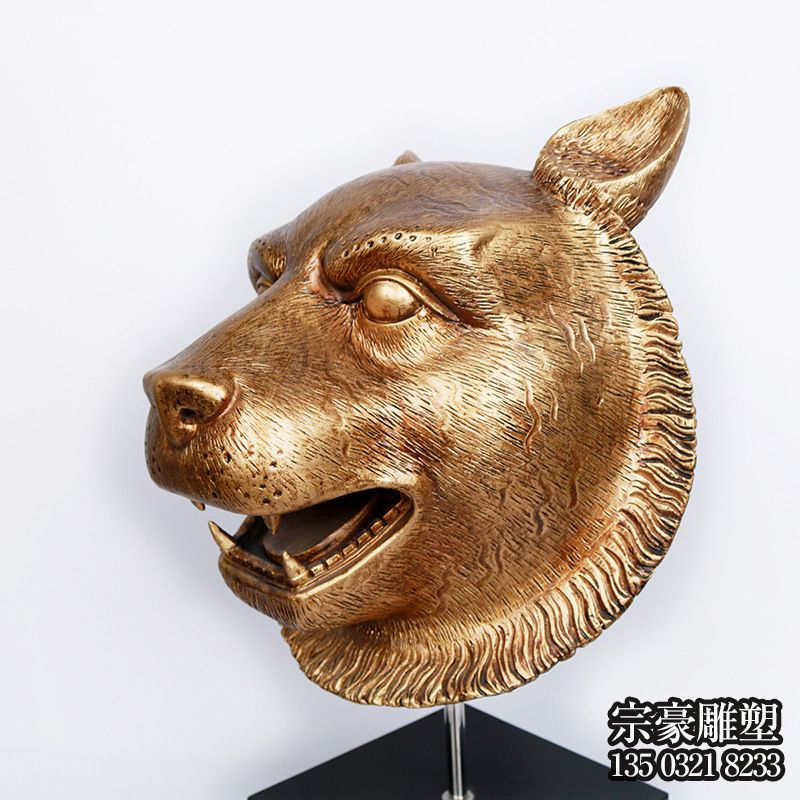 寅虎虎頭銅雕擺件 寅虎虎頭銅雕擺件