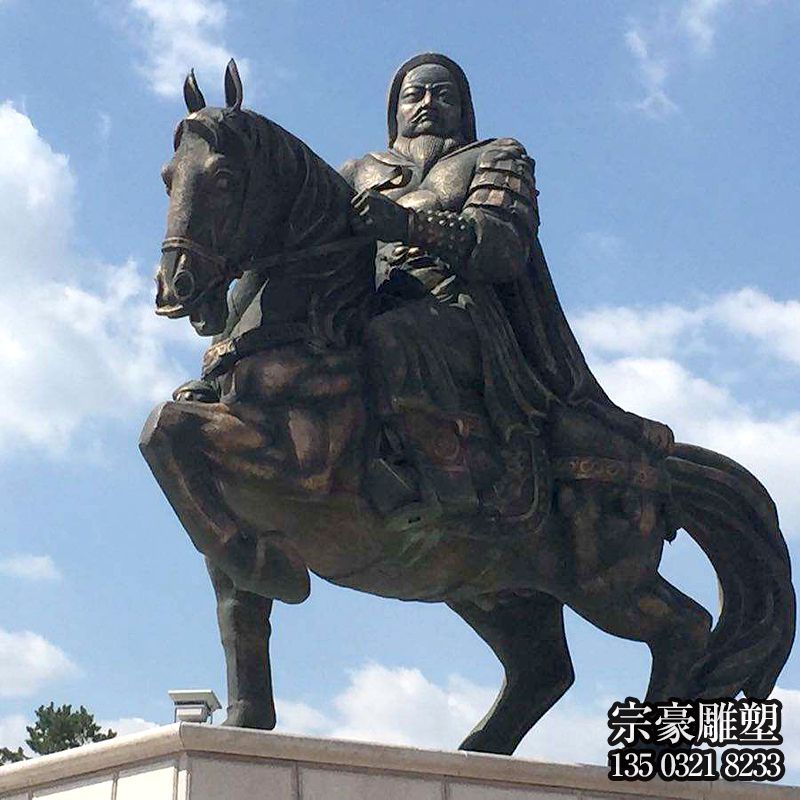 騎馬的成吉思汗銅雕塑像 騎馬的成吉思汗銅雕塑像