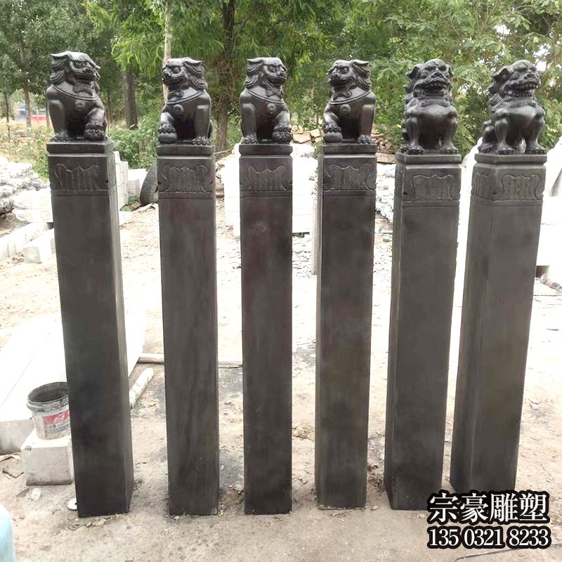 青石仿古栓馬柱石雕擺件 青石仿古栓馬柱石雕擺件