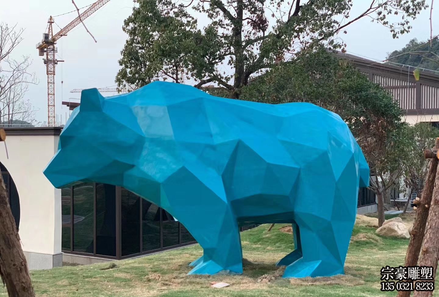 不銹鋼塊面熊大象動物景觀雕塑 不銹鋼塊面熊大象動物景觀雕塑